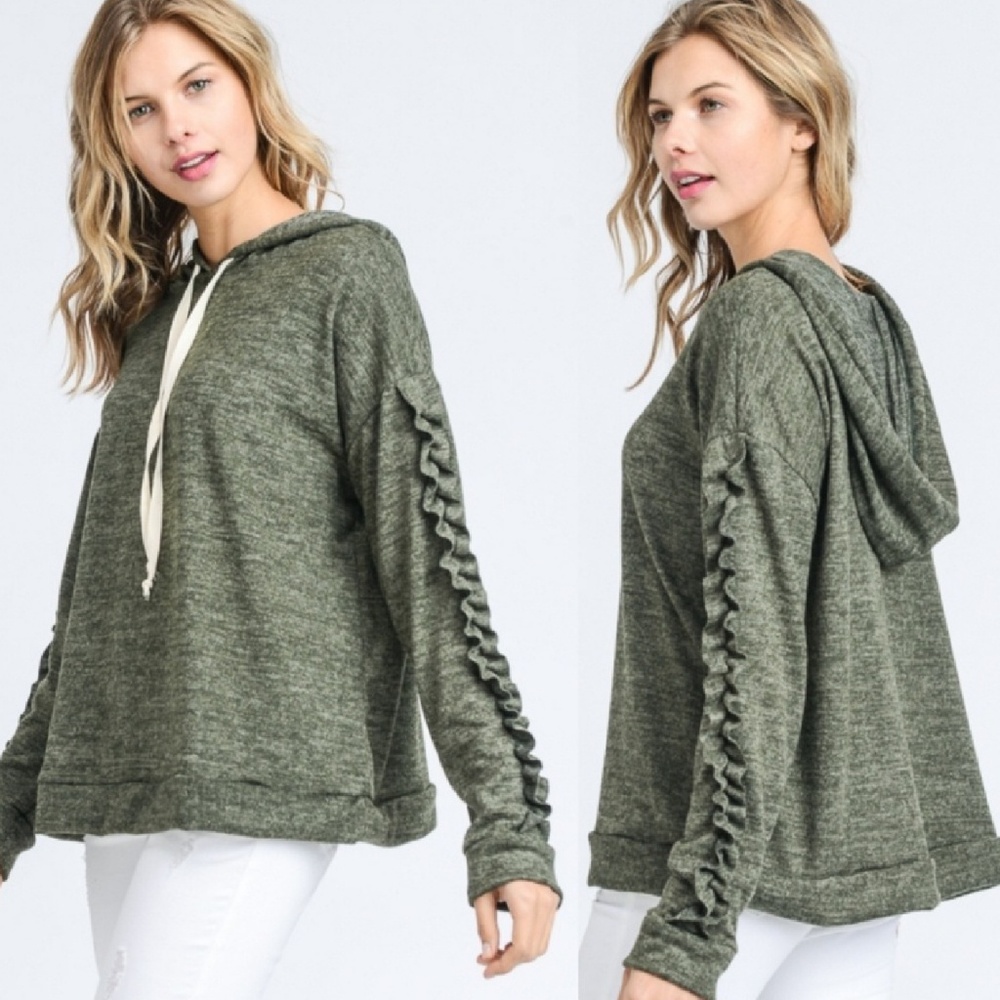 HP🎉 (1)LEFT🆕 Marbled Olive Green Hoodie - Picture 2 of 4
